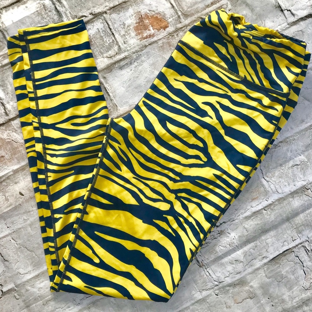 Calhoun Sportswear Team Tights Maize & Blue Sz Lge